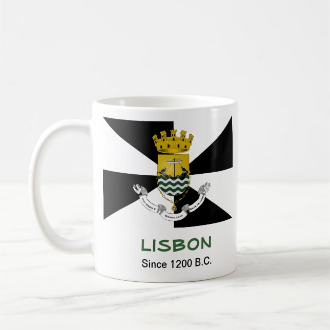 Lisbon Portugal Custom City Flag Mug (Left)