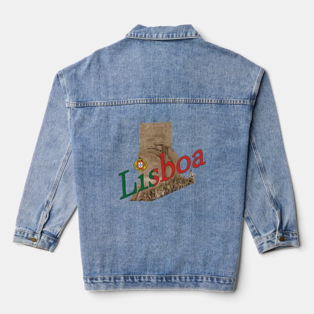 Lisbon Portugal Denim Jacket (Back)