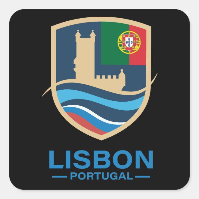 Lisbon Portugal Europe Square Sticker (Front)