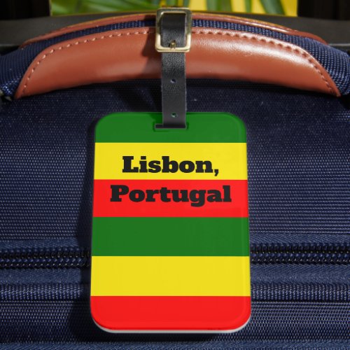 Lisbon Portugal Flag Stripes   Luggage Tag