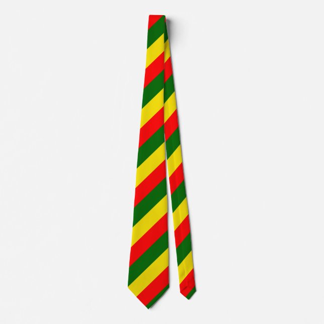 Lisbon, Portugal Flag Stripes  Neck Tie (Front)
