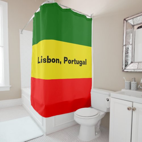 Lisbon Portugal Flag Stripes Shower Curtain