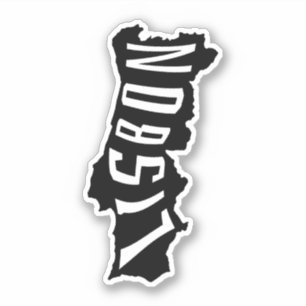 Lisbon, Portugal Map Outline - Europe Travel Sticker