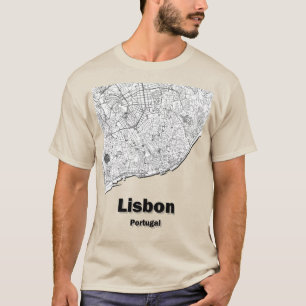 Lisbon, Portugal minimalistic streets map. T-Shirt