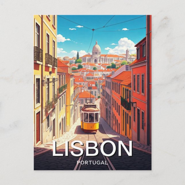 Lisbon Portugal Pantheon Alfama Anime Postcard (Front)