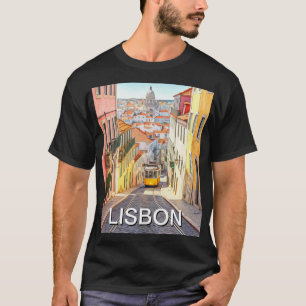 Lisbon Portugal Pantheon Alfama Watercolor T-Shirt