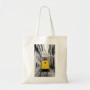 Lisbon Portugal Retro Tram Vintage Souvenir Tote Bag