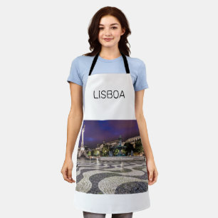 Lisbon Portugal Rossio Square Holiday Souvenir Apron