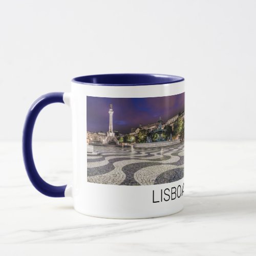 Lisbon Portugal Rossio Square Holiday Souvenir Mug