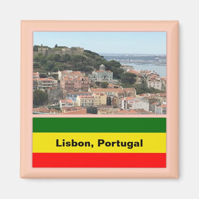 Lisbon, Portugal Skyline  Magnet (Front)