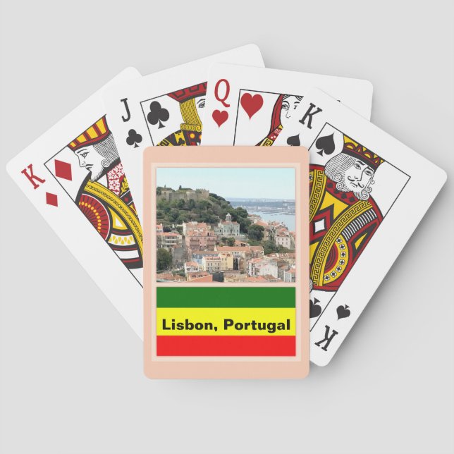 Lisbon, Portugal Skyline  Poker Cards (Back)