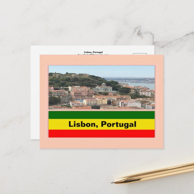 Lisbon, Portugal Skyline  Postcard (Front/Back In Situ)