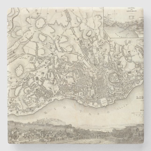 Lisbon, Portugal Stone Coaster (Front)