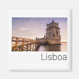 Lisbon Portugal Torre de Belém Sunset Holiday Magnet