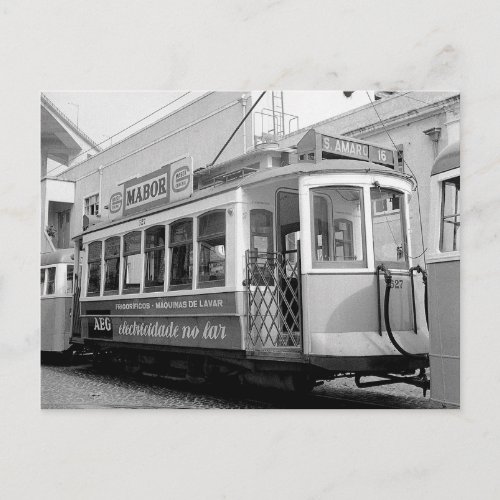Lisbon Portugal Tram 1969 Postcard