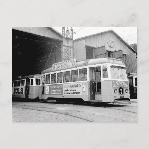 Lisbon Portugal Tram 1969 Postcard