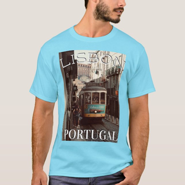 Lisbon Portugal Tram Trolley T-Shirt (Front)