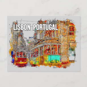 Lisbon, Portugal Travel Postcard