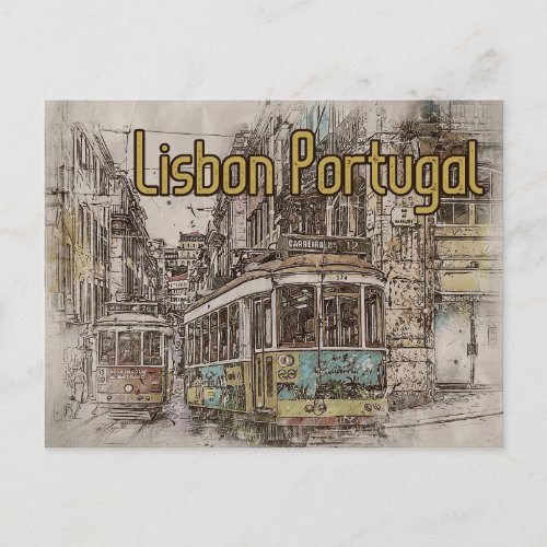 Lisbon Portugal Travel Postcard