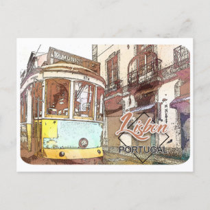 Lisbon, Portugal Travel Postcard