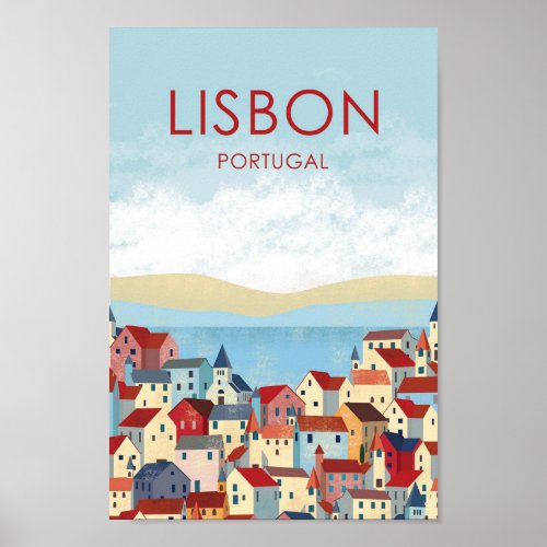 Lisbon Portugal travel poster