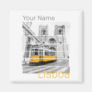 Lisbon Portugal Vintage Holiday Tram Souvenir Magnet