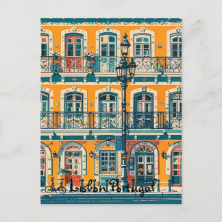 Lisbon Portugal vintage pastel Postcard