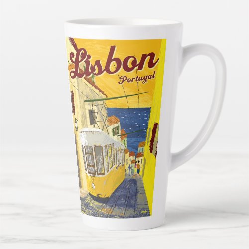 Lisbon Portugal  Vintage Travel Latte Mug