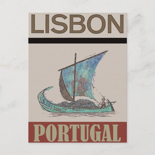 Lisbon Portugal Vintage Travel Postcard