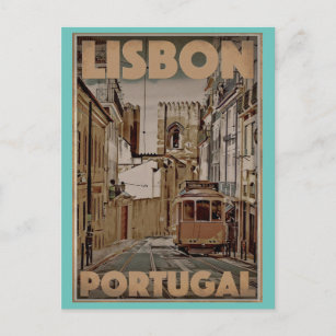 Lisbon Portugal Vintage Travel Postcard
