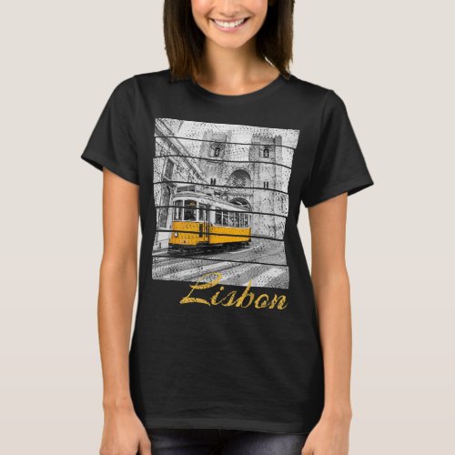 Lisbon Portugal Vintage Vacation Souvenir Tram 28 T_Shirt