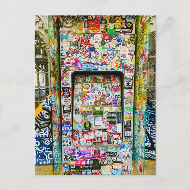 Lisbon Postcard, Fun Postcard, Colorful Graffiti Postcard (Front)