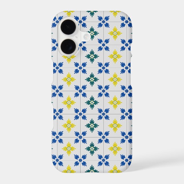 Lisbon pretty tiles or azulejo pattern iphone case (Back)