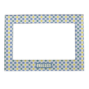 Lisbon pretty tiles or azulejo pattern magnetic frame