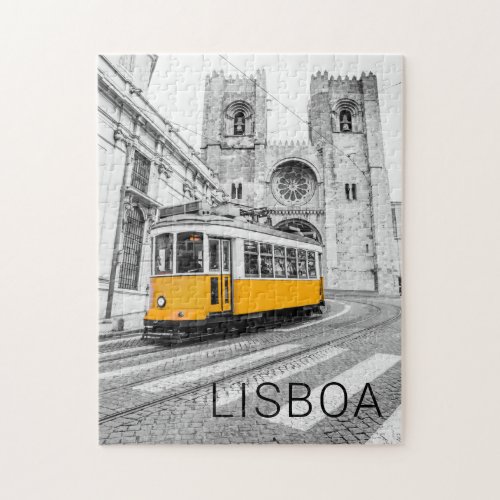 Lisbon Retro Tram Portugal Vintage Streetcar Jigsaw Puzzle
