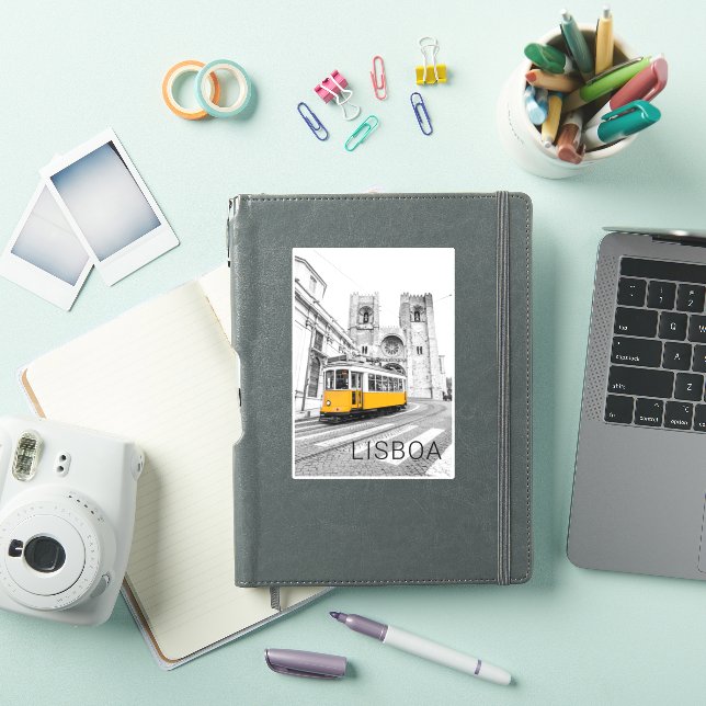 Lisbon Retro Tram Portugal Vintage Streetcar Sticker (iPad Cover)