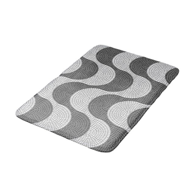 Lisbon Rossio Portuguese cobblestone calçada Bath Mat (Angled)