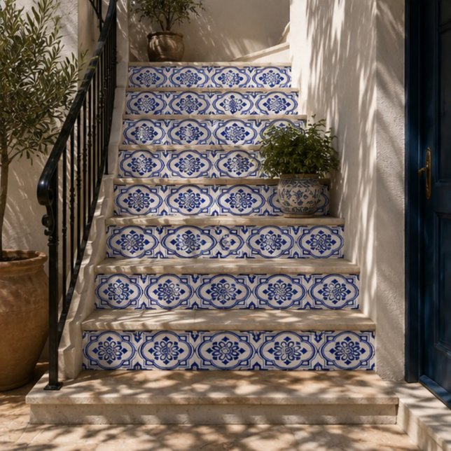 Lisbon Royale Classic Blue and White Geometric  Ceramic Tile (Creator Uploaded)