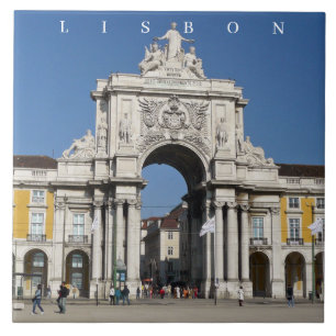 Lisbon Rua Augusta Arch view ceramic tile
