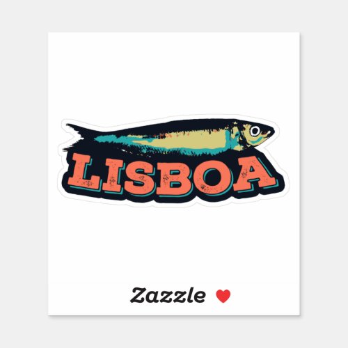 Lisbon Sardine illustration Portugal Sticker
