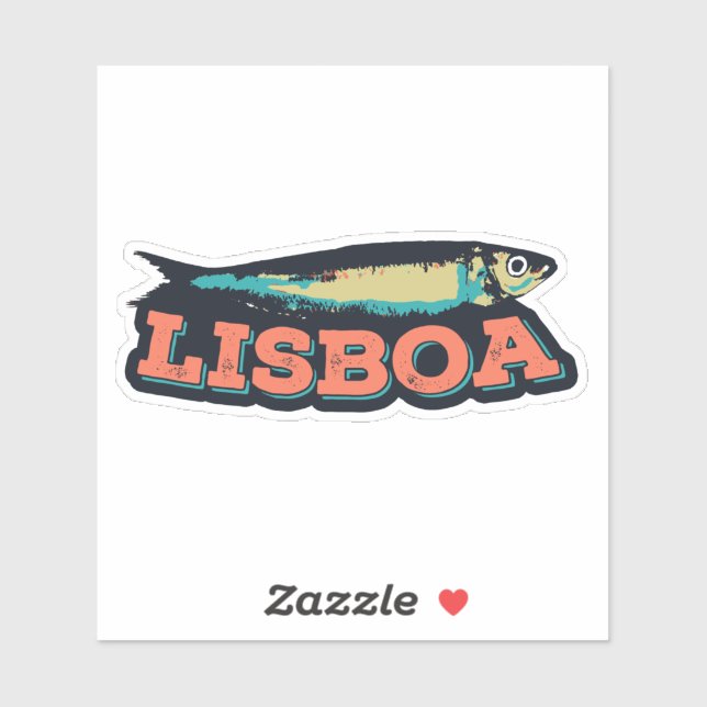 Lisbon Sardine illustration Portugal Sticker (Sheet)