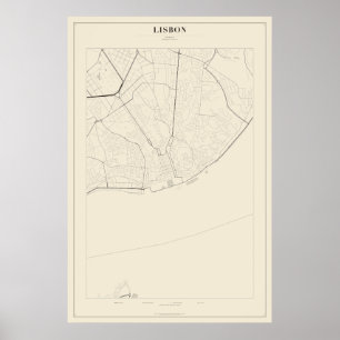 Lisbon Street Map Poster