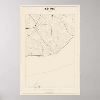 Lisbon Street Map Poster