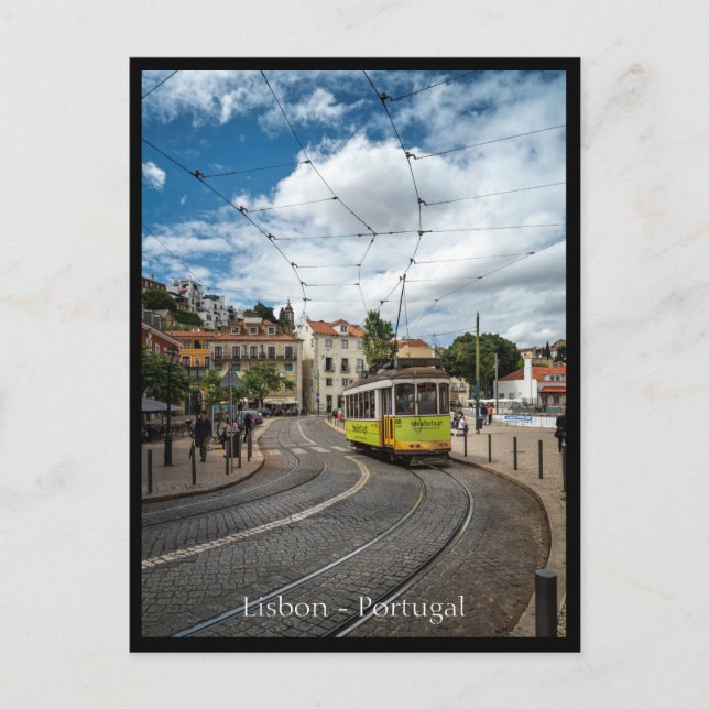 Lisbon Street, Portugal Postcard (Front)