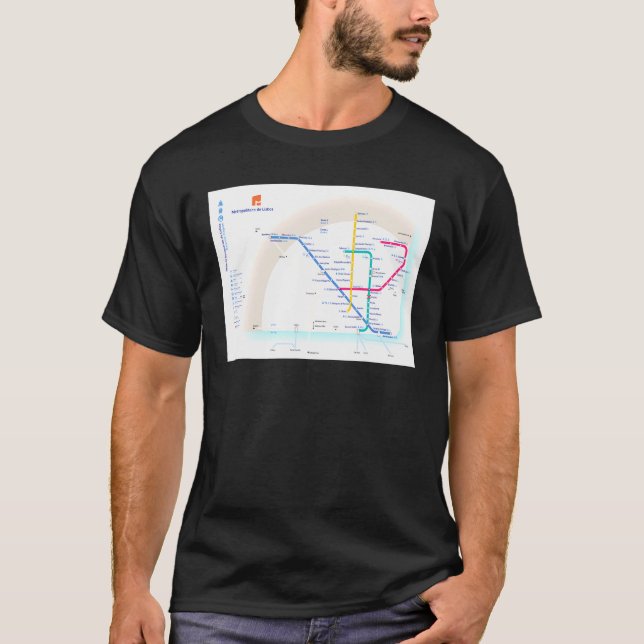 Lisbon Subway Map Portugal T-Shirt (Front)