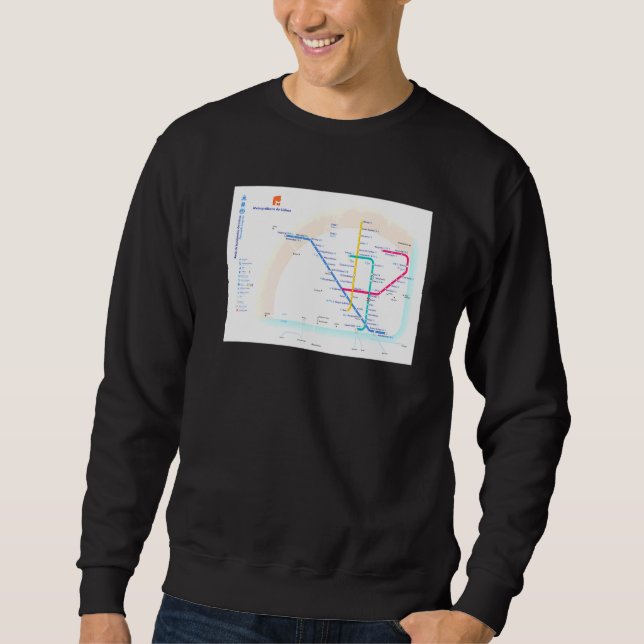 Lisbon Subway Map Portugal T Sweatshirt (Front)