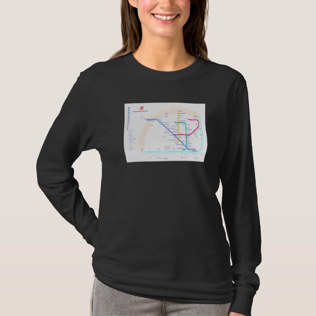 Lisbon Subway Map Portugal T T-Shirt (Front)