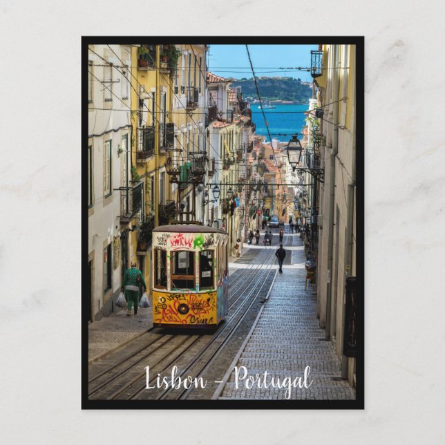 Lisbon Tram. City of Lisbon, Portugal Postcard (Front)