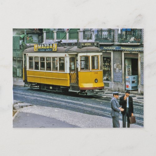 Lisbon tram on Child of God Street 1967 Postcard