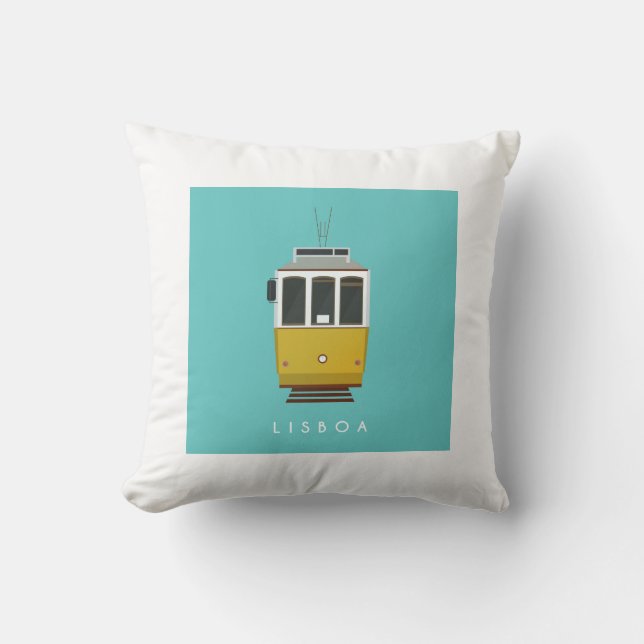 Lisbon Tram Pillow (Front)